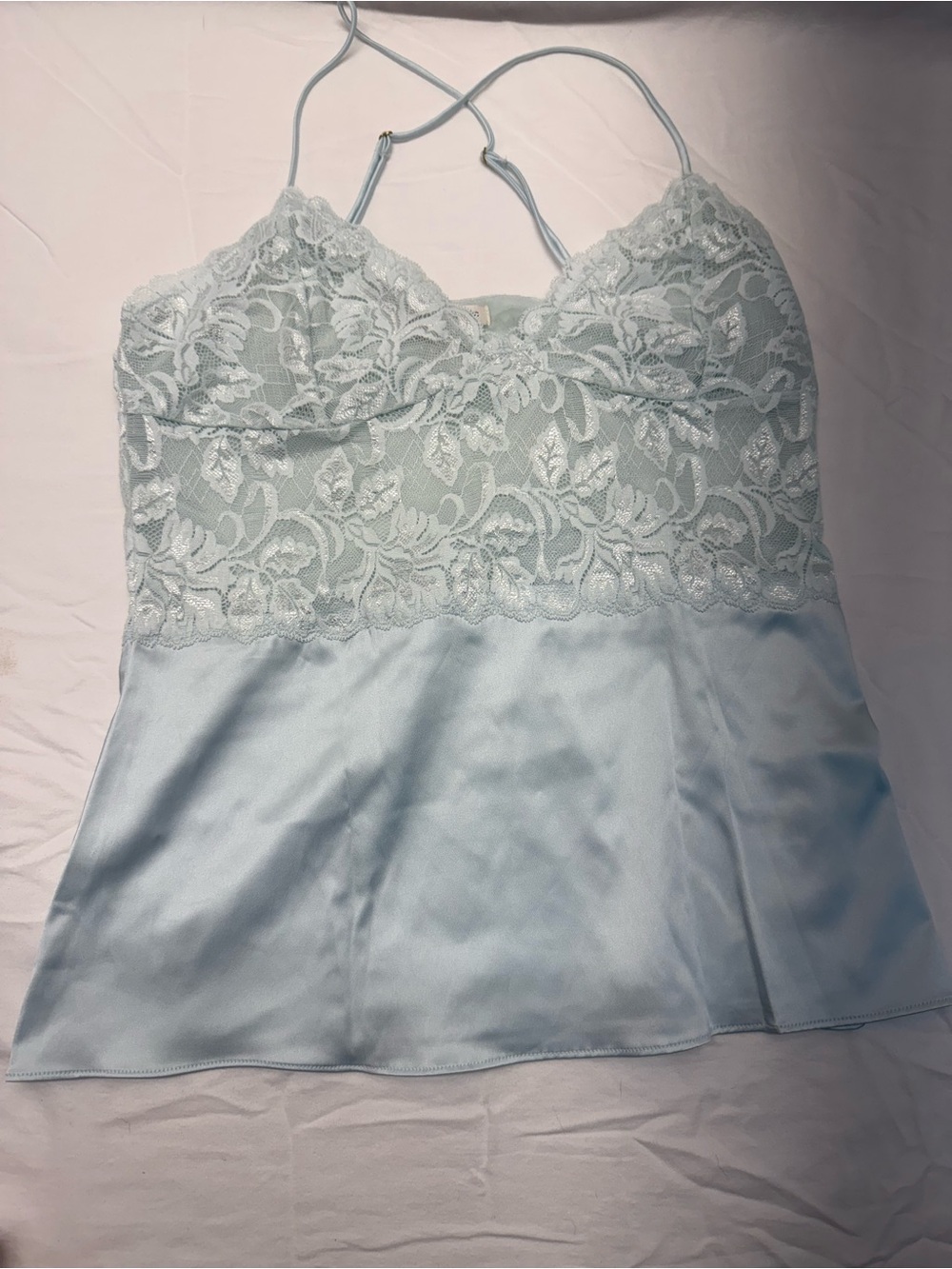 Banana Republic Lace-Trim Camisole Tank Top - Light Blue - Picture 3 of 9